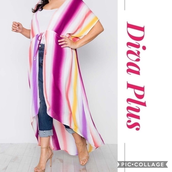 Diva Plus... Beautiful Maxi Duster w/Tie - Picture 1 of 3